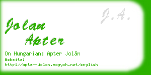 jolan apter business card